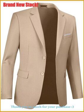Men's Slim Fit Sport Coat Blazer Two Button Notch Lapel Polyester Viscose